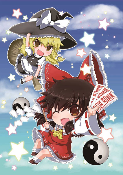 東方Project B2タペストリー 「異変解決！」(霊夢＆魔理沙デフォルメ