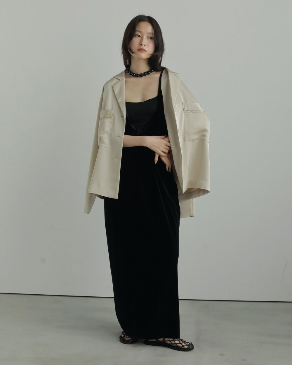 ànuke online store（アンヌーク） / Satin Tailored ShirtsSatin