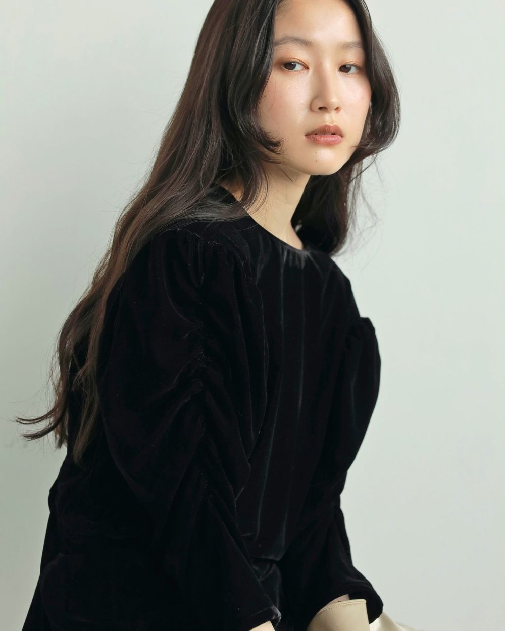 ànuke online store（アンヌーク） / Velour Gather BlouseVelour