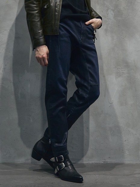 40周年オリジナルバンダナ付き バイカーコーティング デニムパンツ