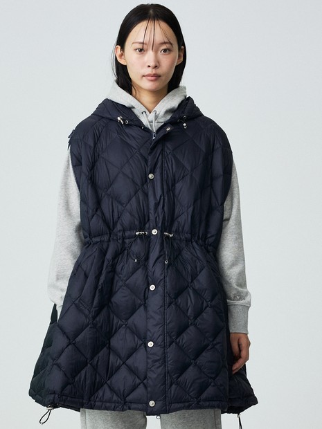 TAION / タイオン】ポンチョ型ダウン/ケープ/ダウン/フード付き/収納