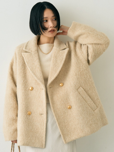 追加4】【一部店舗限定】ラメシャギースライバーPコート/ピーコート