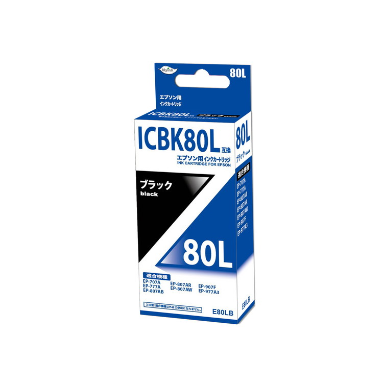 EPSON ICBK80L互換インクカートリッジ ブラック E80LB 日本ナイン