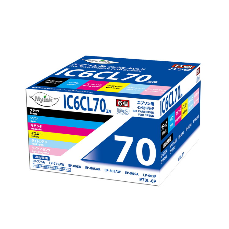 EPSON IC6CL70L互換インクカートリッジ E70L-6P 日本ナインスター