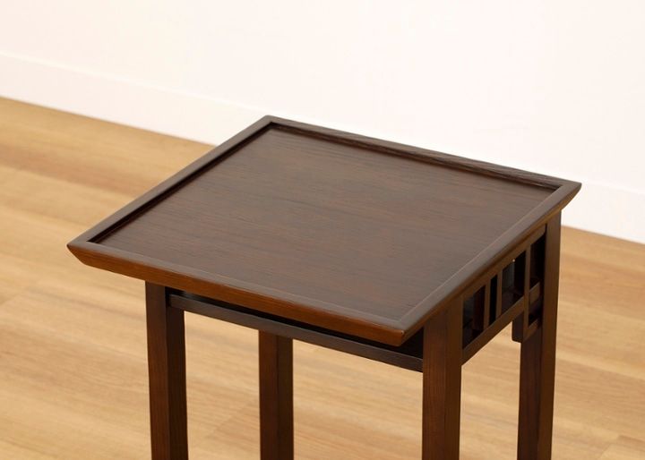 サイドテーブルv02～アジアンモチーフを感じさせる格子デザインの