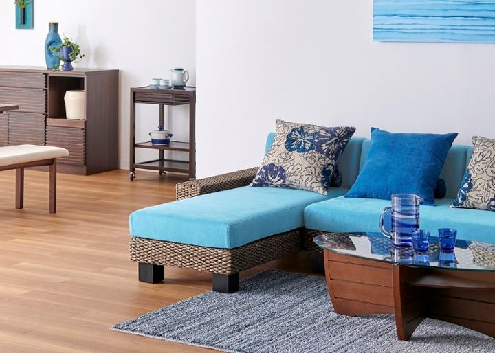 ケイ・ローソファ カウチ (ヒヤシンス)～床に近い暮らし、リゾート