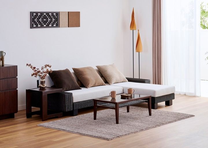 ケイ・ローソファ v01 カウチセット (ラタン)～床に近い暮らし