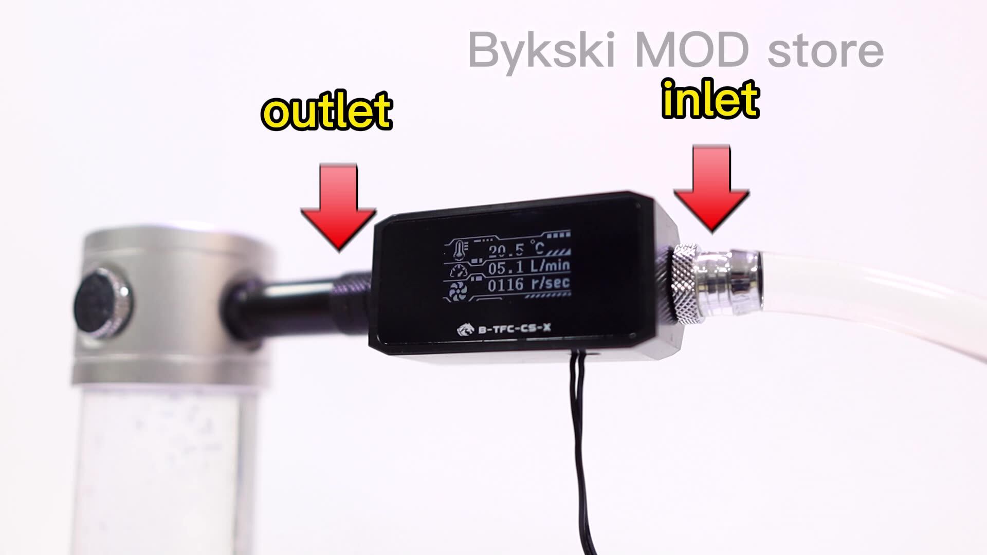 Bykski 温度計 水冷システム モニター 流量計 漏れポンプ速度アラーム