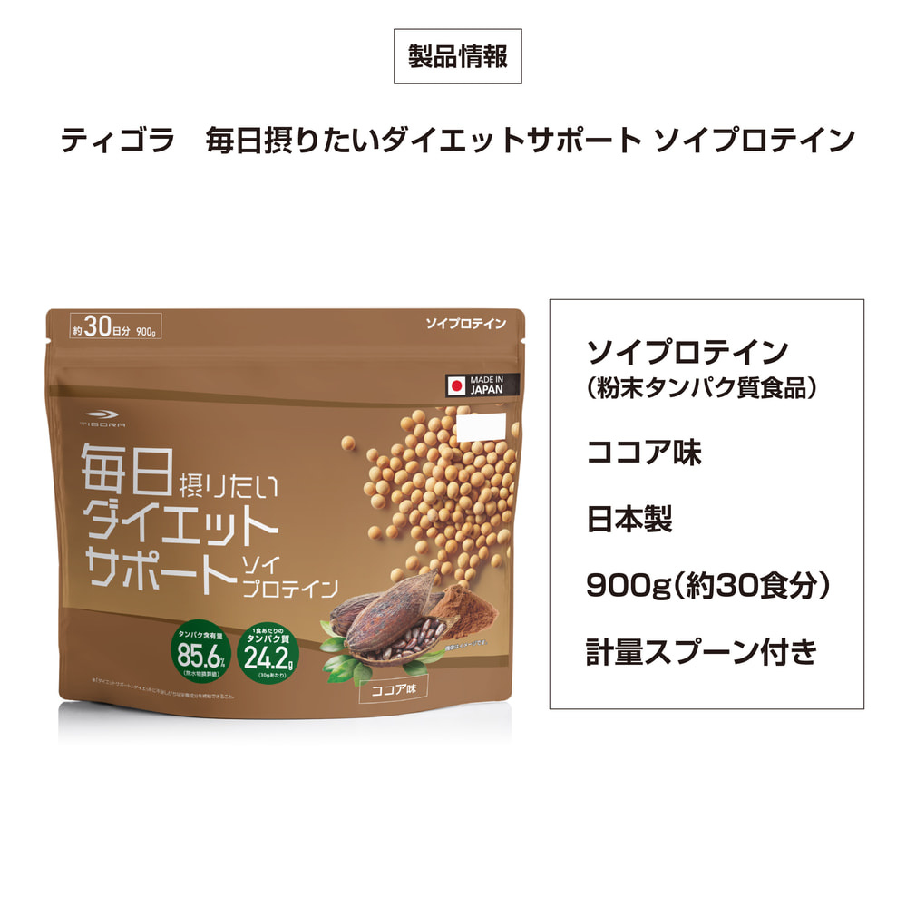 ティゴラ 毎日摂りたい ダイエットサポート ソイプロテイン ココア味