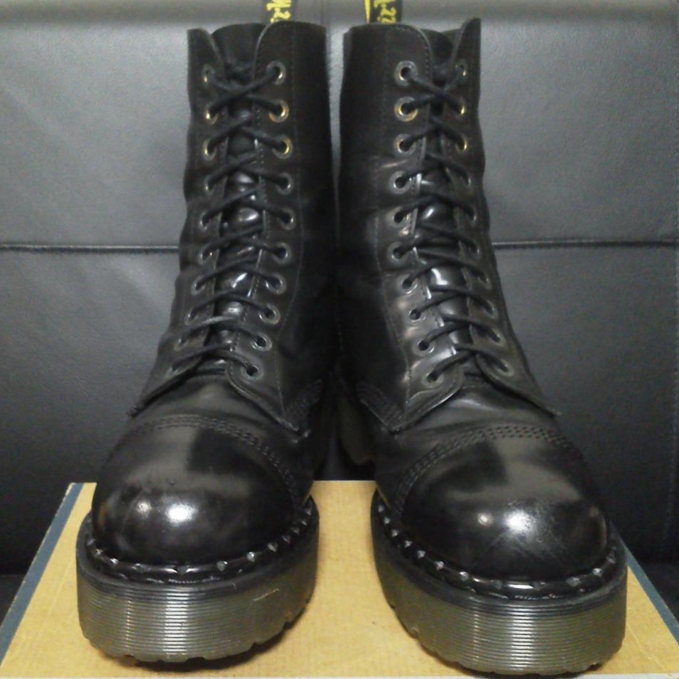 Dr.Martens クレイジーボム UK10 黒 厚底 10ホール ブラック CRAZYBOMB