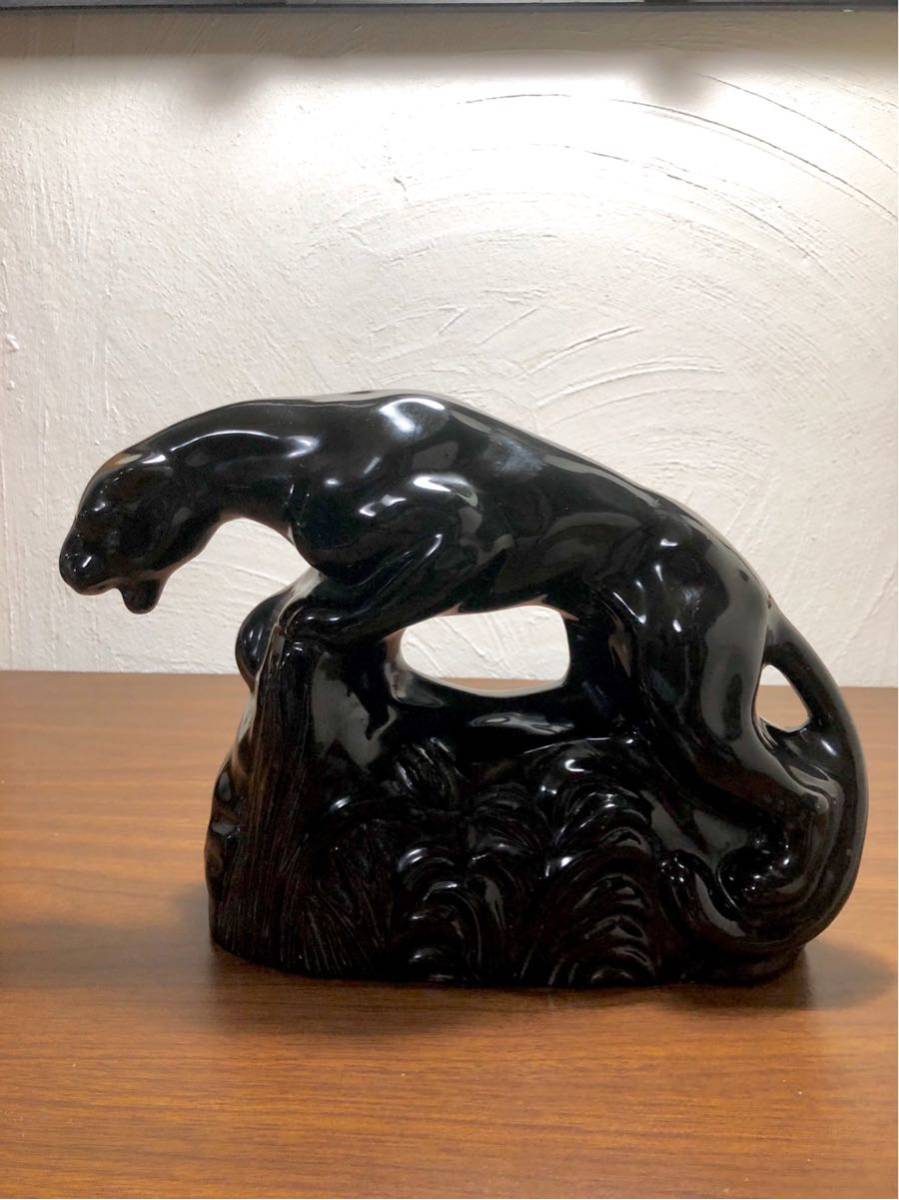 Vintage ブラックパンサー ランプ 50's ミッドセンチュリー 置物