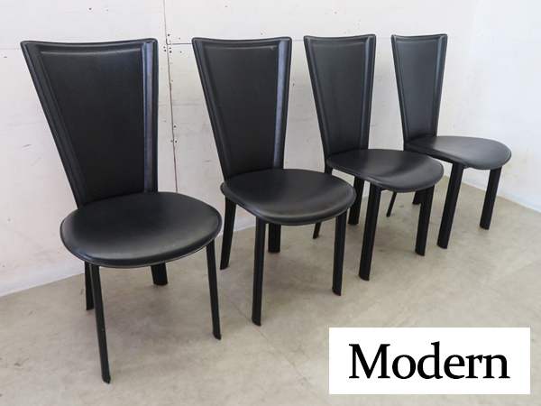 IDC大塚家具オリジナル「8339」牛革 ハイバックチェア2脚セット