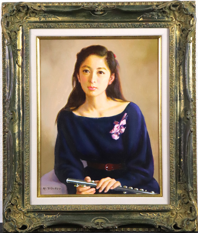 絵画 油彩画 女性 鶴村義美 「二十歳」 絵画 油彩画 女性 鶴村義美