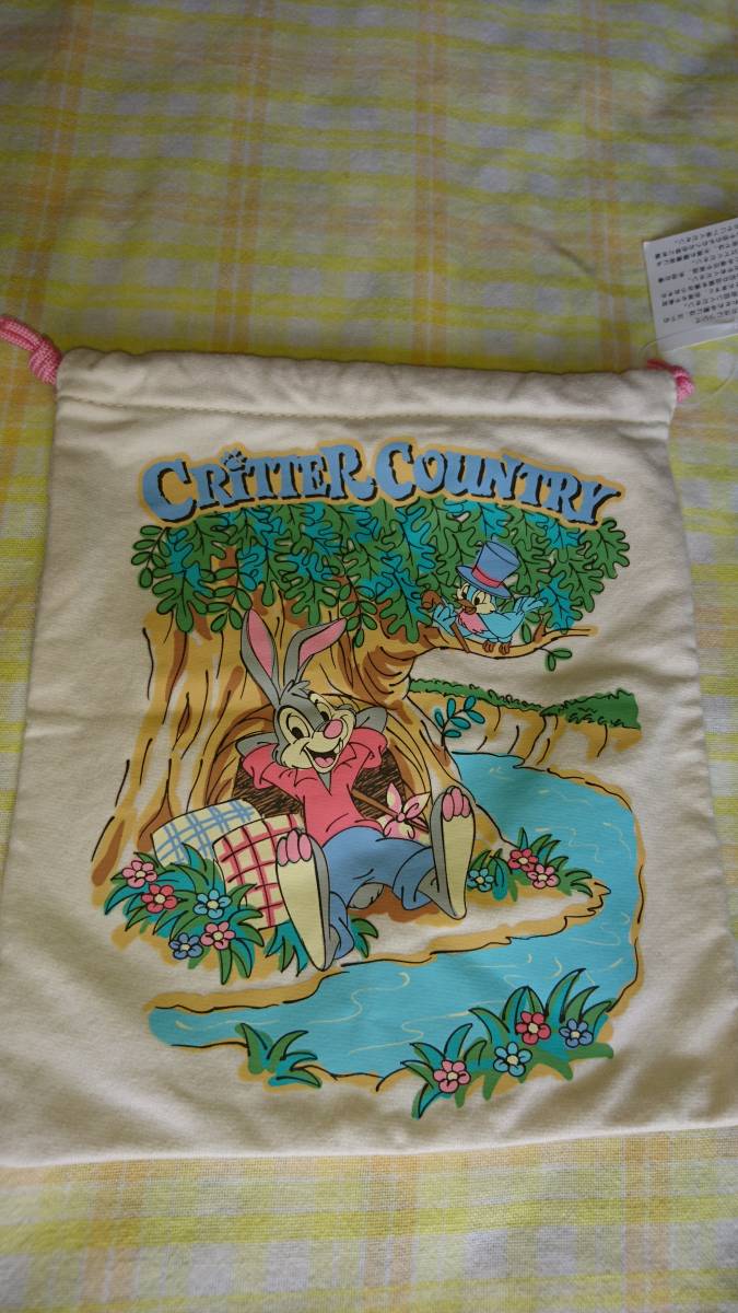 新品】新品 巾着袋 クリッター カントリー 東京ディズニーリゾートの