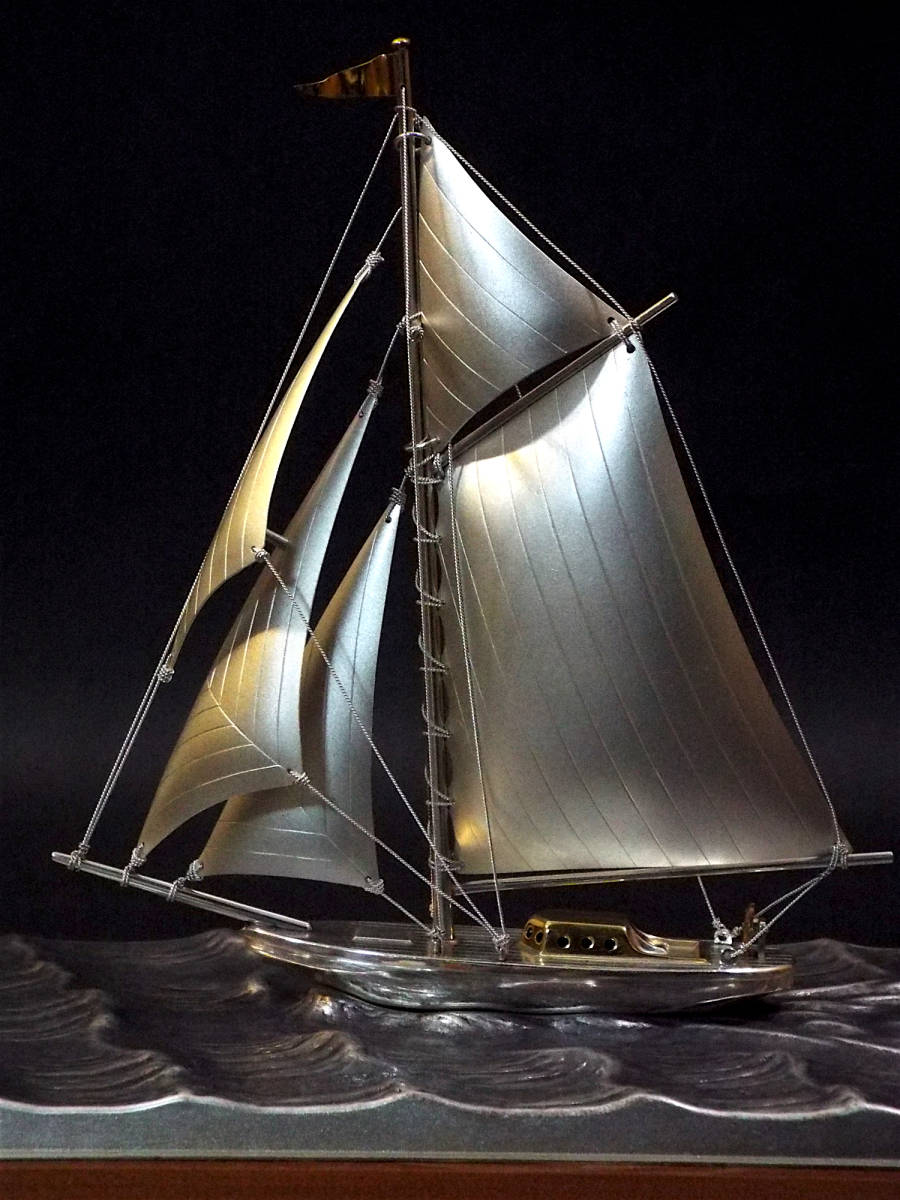 ヨット 置物 刻印 銀製 シルバー モンティホールカップ ヨット模型