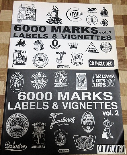 CD付 2冊 6000 Marks Labels and Vignettes Vol.1&Vol.2 マーク