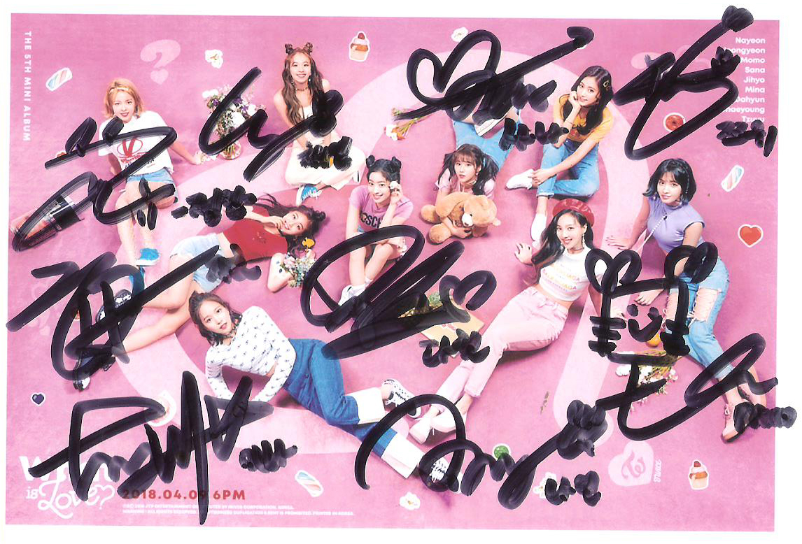 TWICE 全員 サイン 本物 TWICE 全員 サイン 本物 大特価早い者勝ち