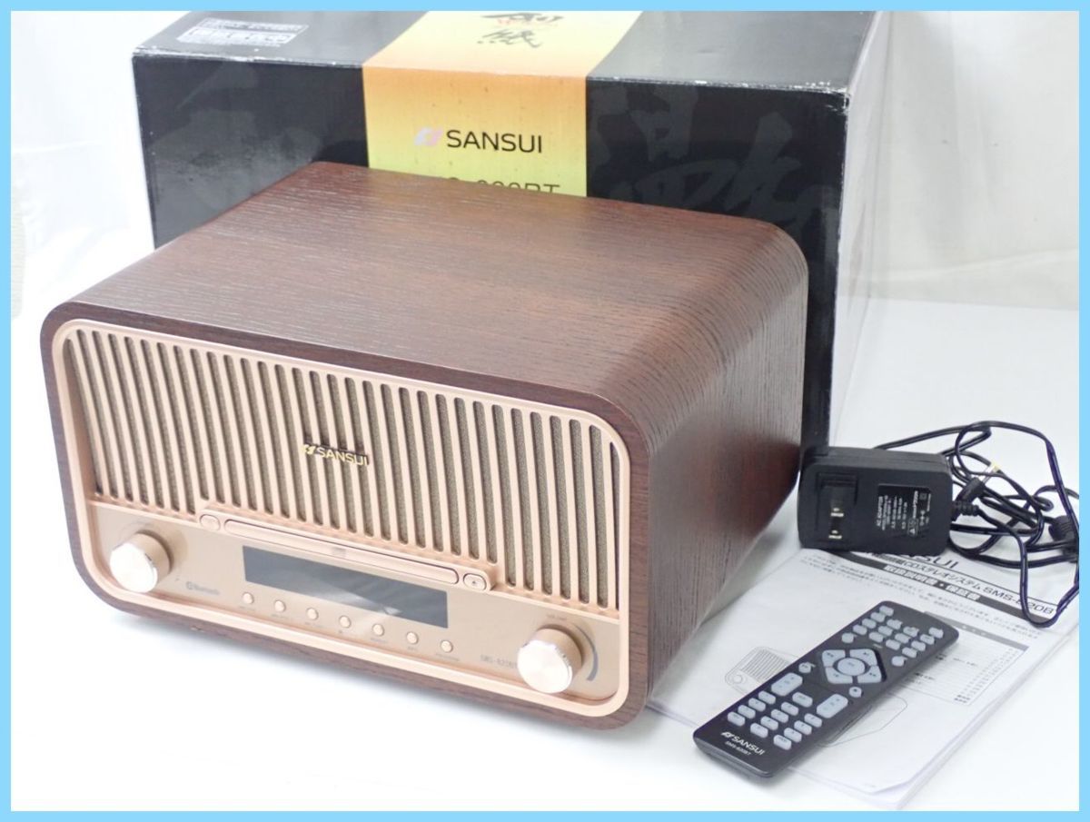 レトロ調Bluetooth対応CDプレーヤー SANSUI SMS-800BT 楽天市場