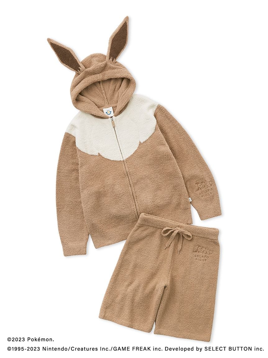 ポケモンスリープ】【メンズ】ベビモコ イーブイ パーカ＆ハーフパンツ