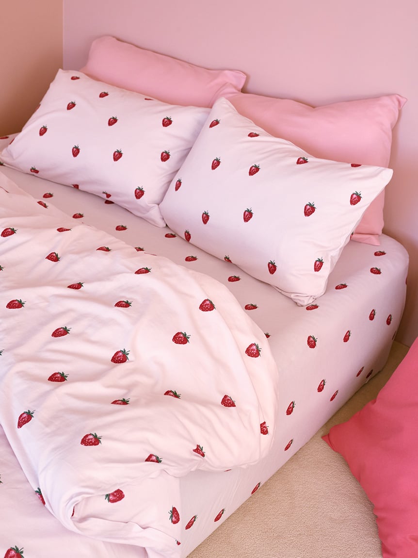 Sleep】ストロベリー柄掛けカバー（シングル）(掛け布団カバー
