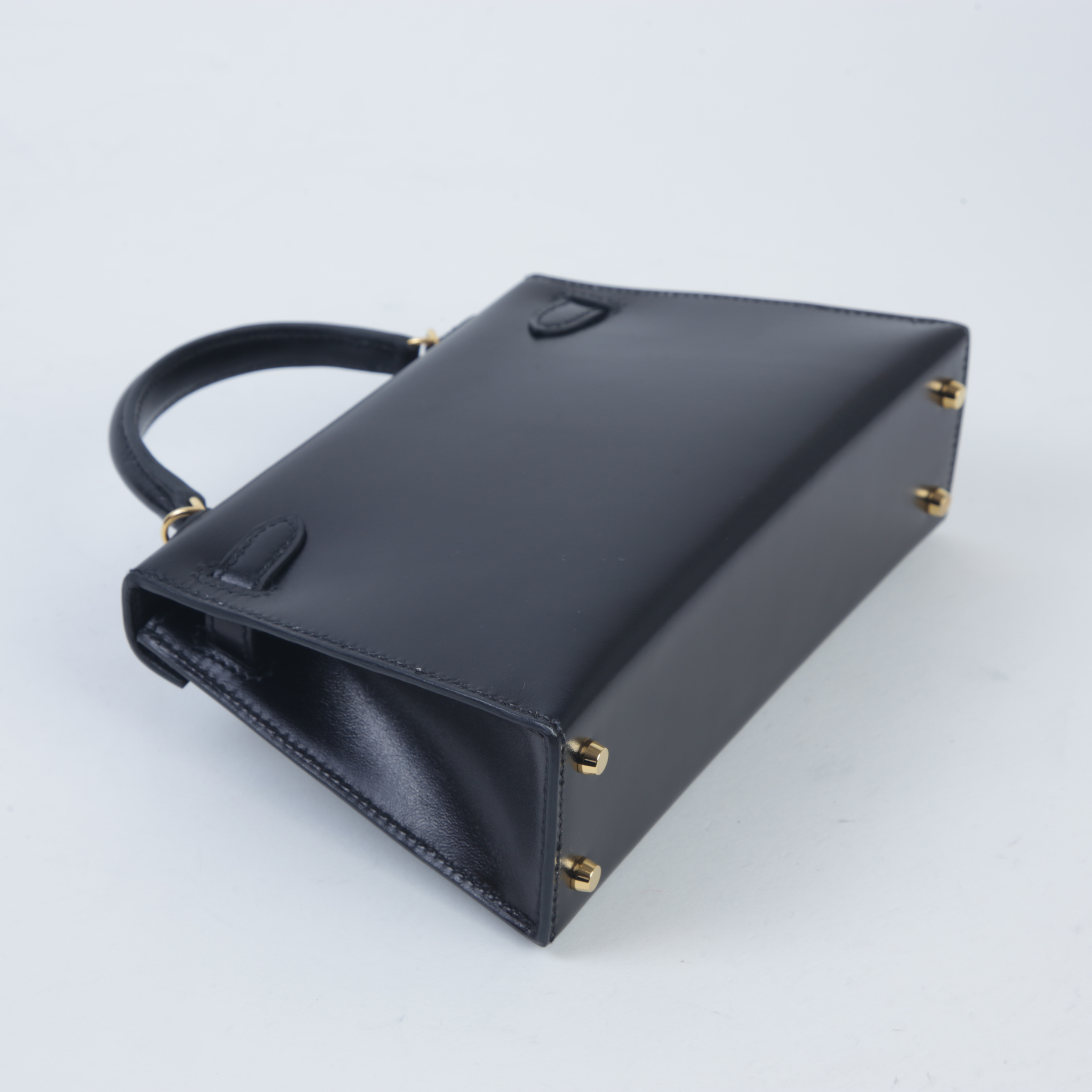 ランク A HERMÈS エルメス ミニケリー2 ブラック (89) ボックスカーフ