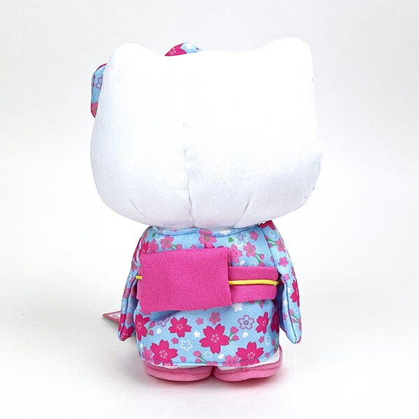 サンリオ ハローキティ ぬいぐるみ 桜着物 水色 S マスコット 人形