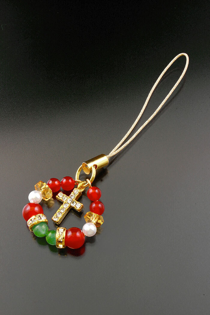 クロスパワー宝石ストラップ [ 開運ストラップ 専用巾着袋付き 開運