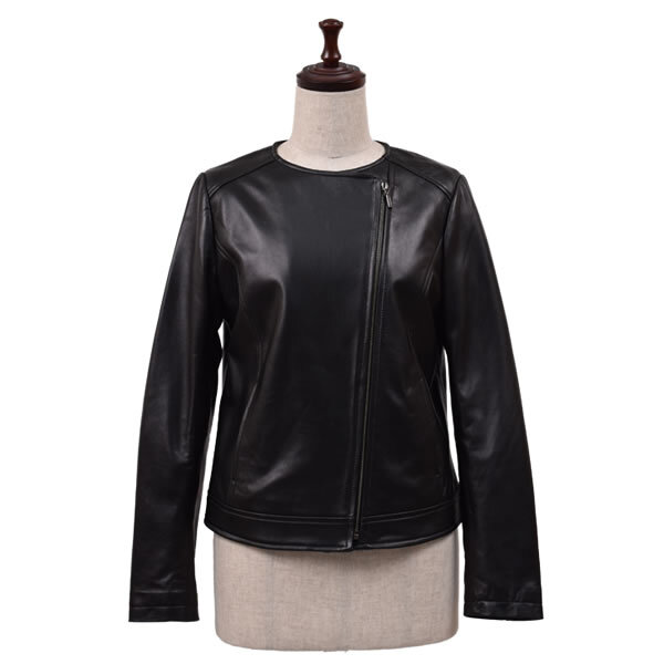 ラッピング無料】[Merfirge]ラムレザー ライダース ジャケット ノー