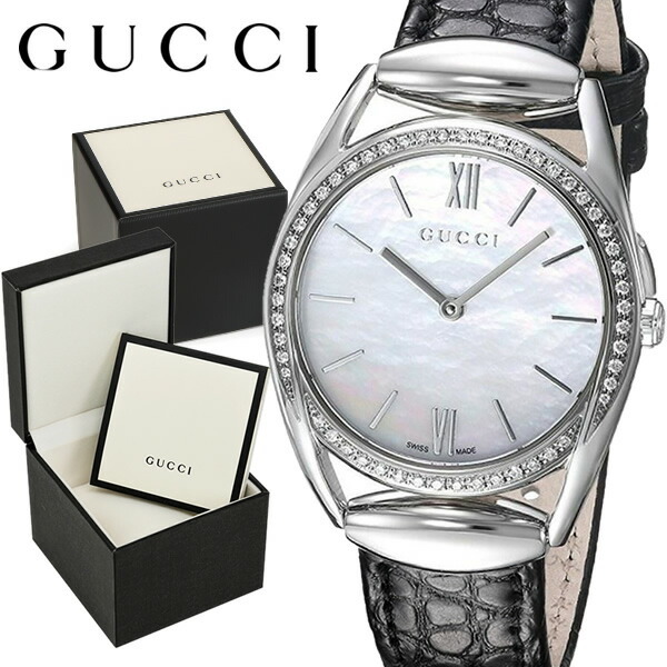 グッチ 時計 レディース GUCCI 腕時計 56P 天然ダイヤモンド 革ベルト