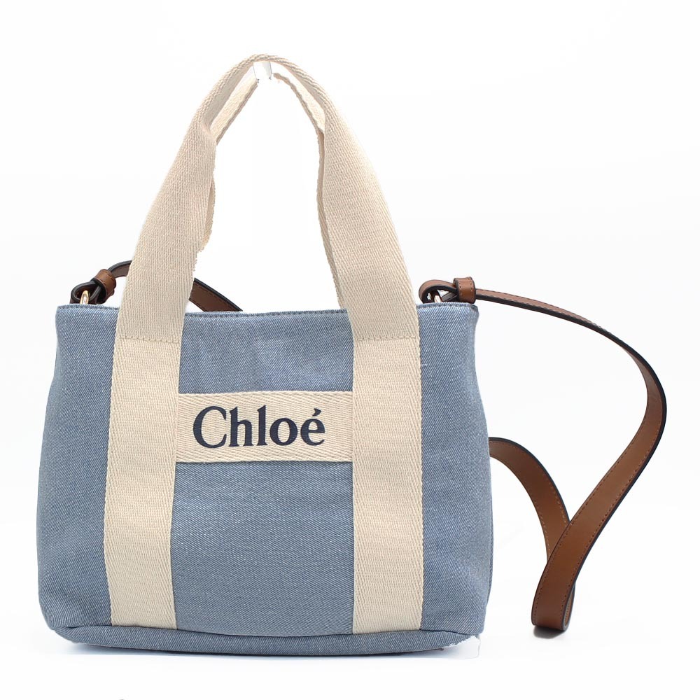 クロエ Chloe Kids ショルダーバッグ C20046 Z10 ロゴプリント デニム