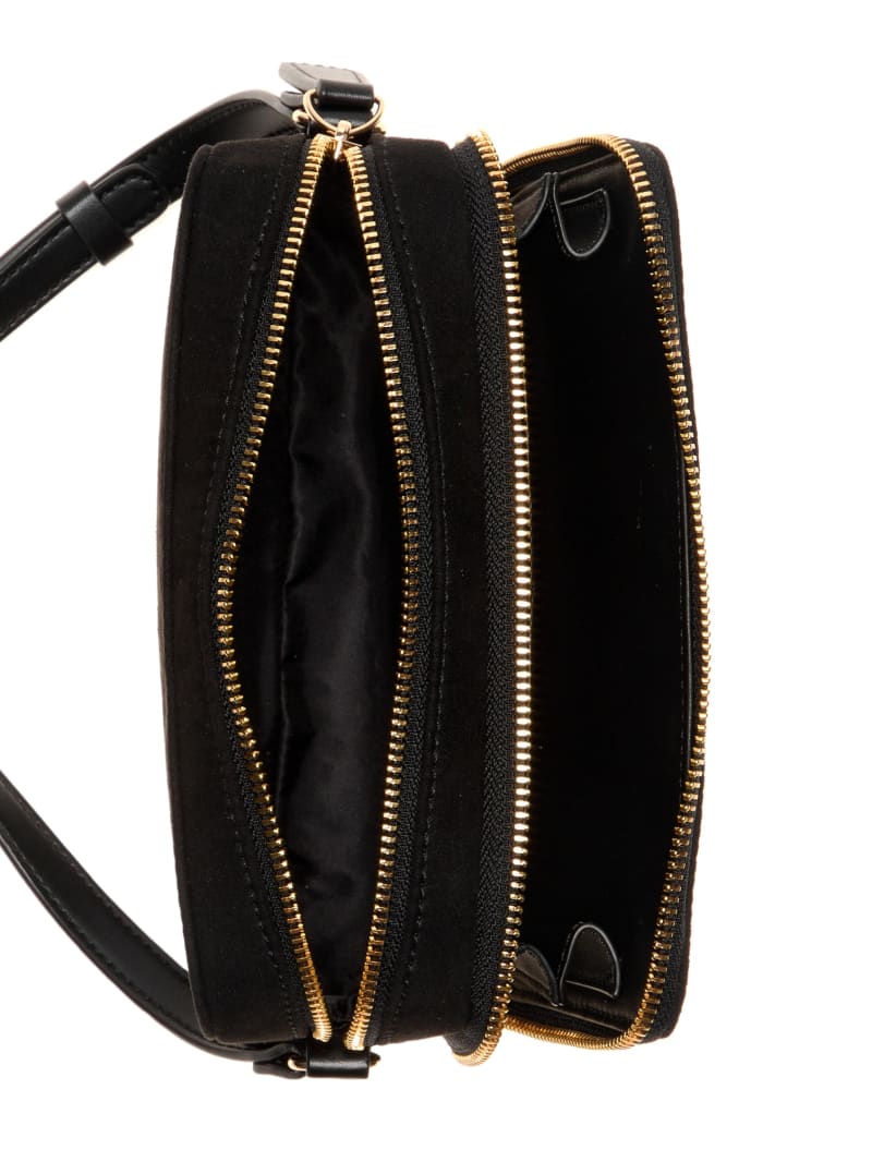 Avelina Rhinestone Logo Double-Zip Crossbody | GUESS Factory