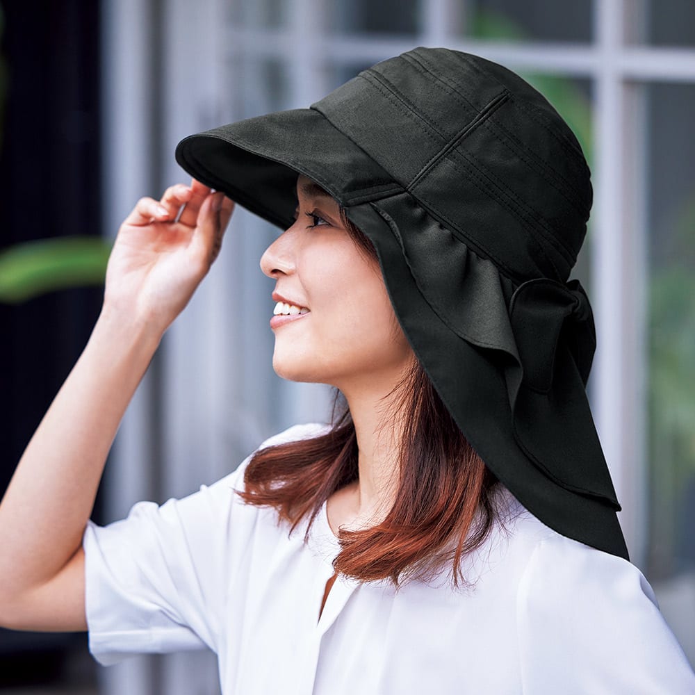 サンバリア 帽子 バケットハット 黒 Lサイズ サンバリア100 ブラック