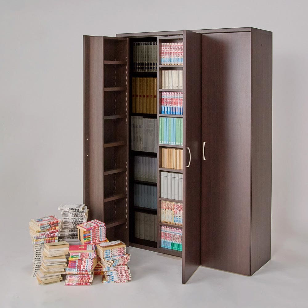 本に迷わずたどり着ける扉付きスライド本棚 幅80cmタイプ 通販 - ディノス