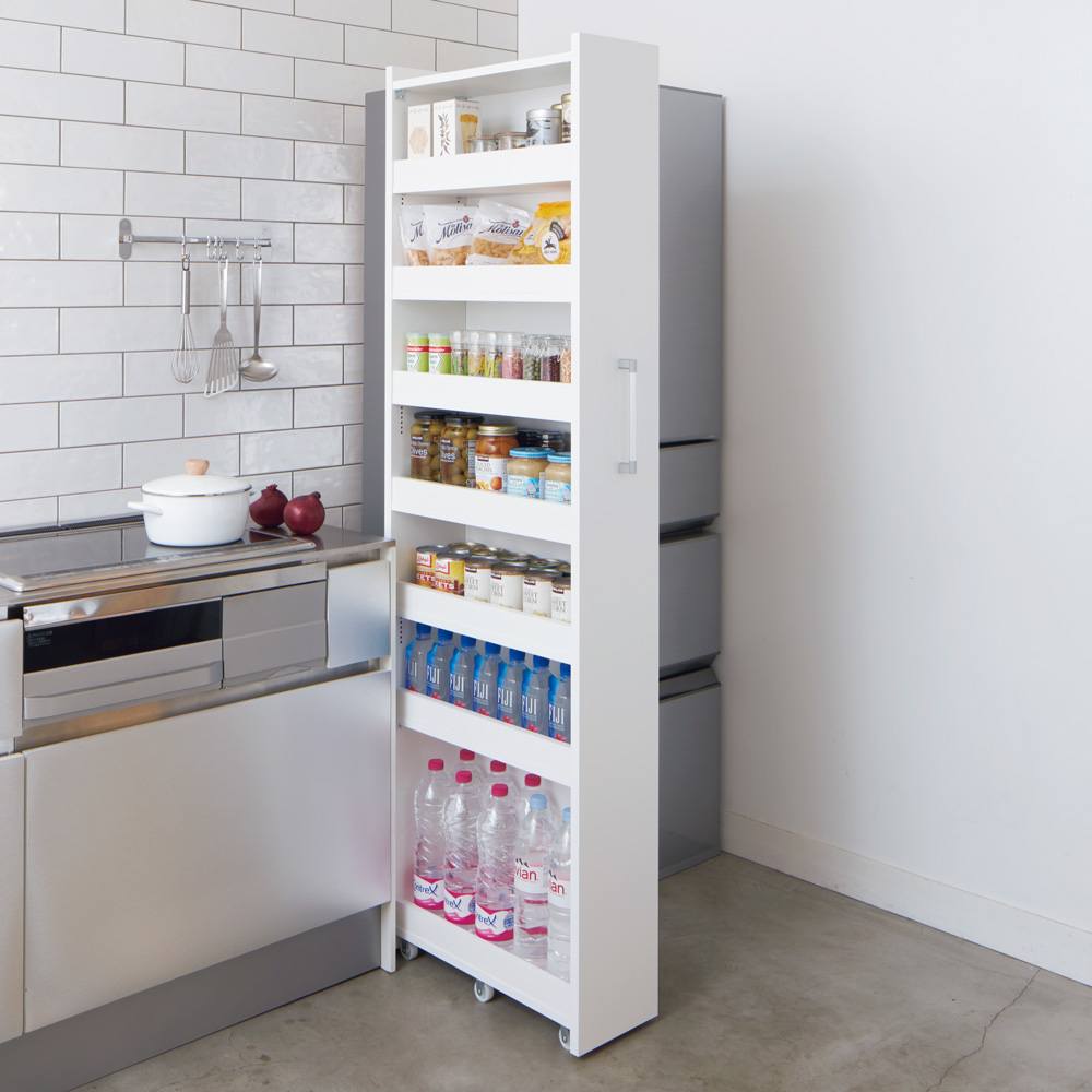 幅15奥行55cm］ 52サイズから選べる頑丈すき間ワゴン 完成品 日本製