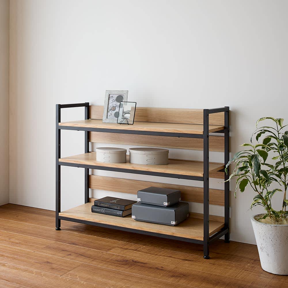 オーク棚板ディスプレイシェルフ 幅91cm高さ70cm 通販 - ディノス