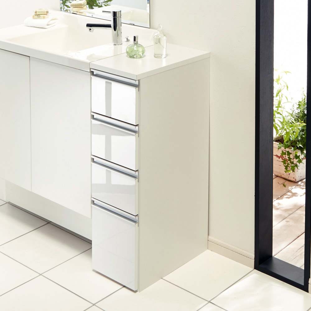 組立不要 収納物に優しい サニタリーすき間チェスト 幅25cm 通販