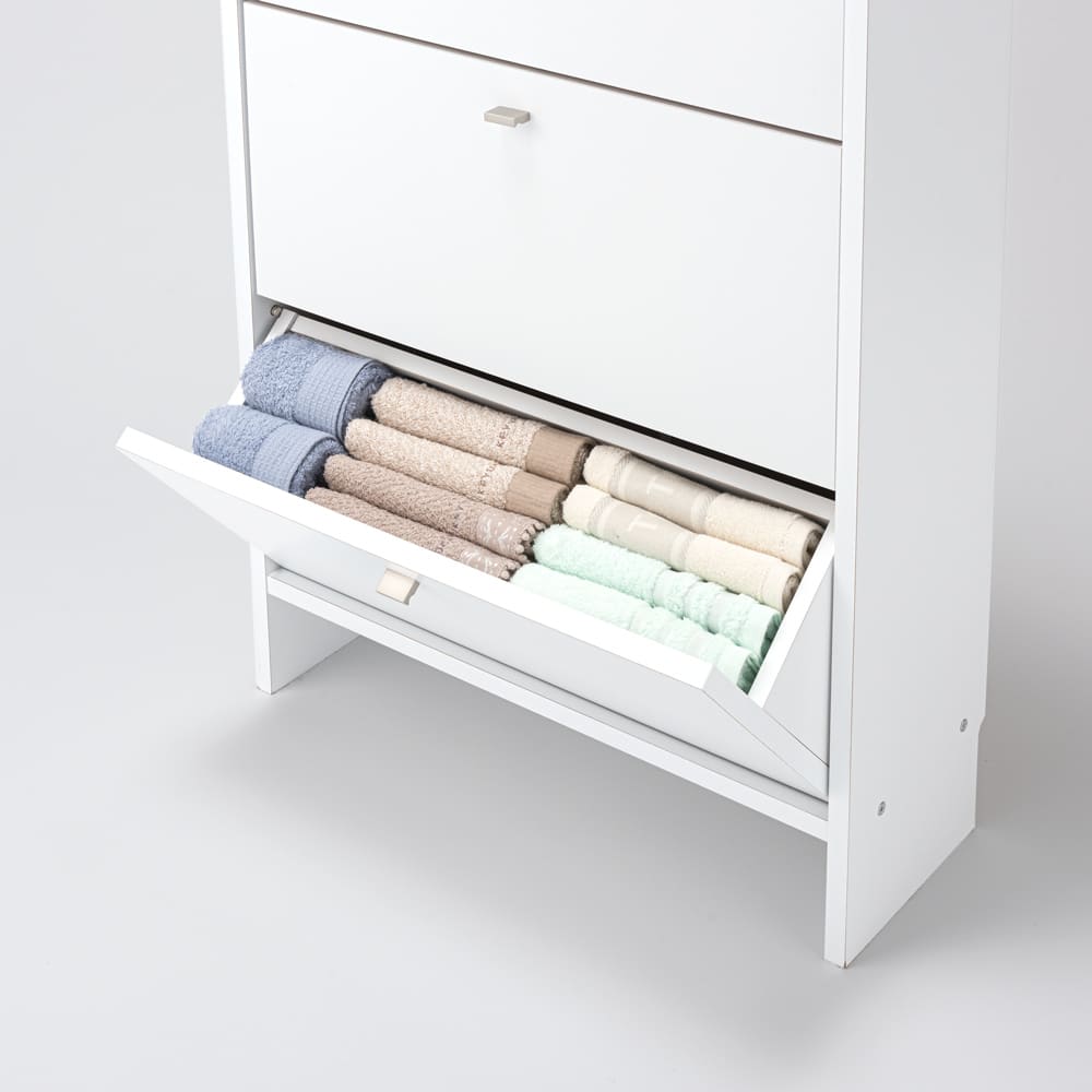 薄型奥行20cmサニタリー収納庫 フラップ＆扉タイプ 幅75cm 通販 - ディノス