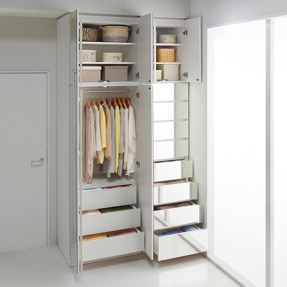 日本製】シンプルスタイルワードローブ タワーチェスト 幅39cm奥行56cm