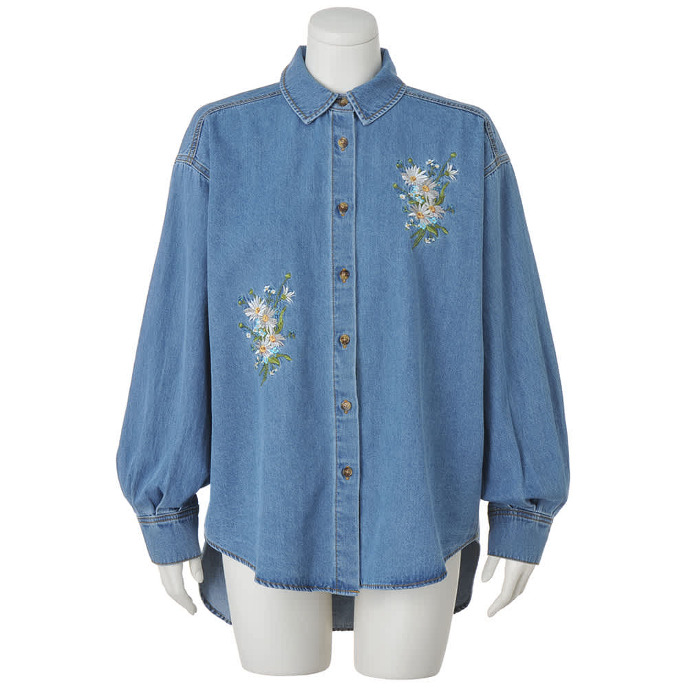 刺しゅう ボウタイ 2ウェイ デニムシャツ 通販 - ディノス