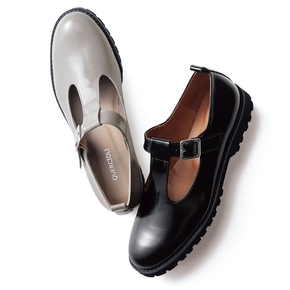 ガラスレザーTストラップシューズ 通販 - ディノス