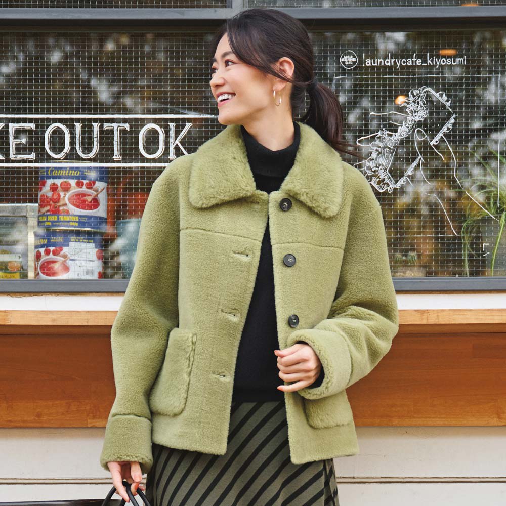 ウールファー フェイクムートン ジャケット 通販 - ディノス