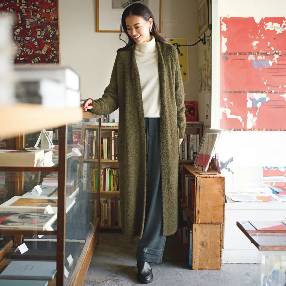 アルパカ混ニット ロング ガウンカーディガン 通販 - ディノス