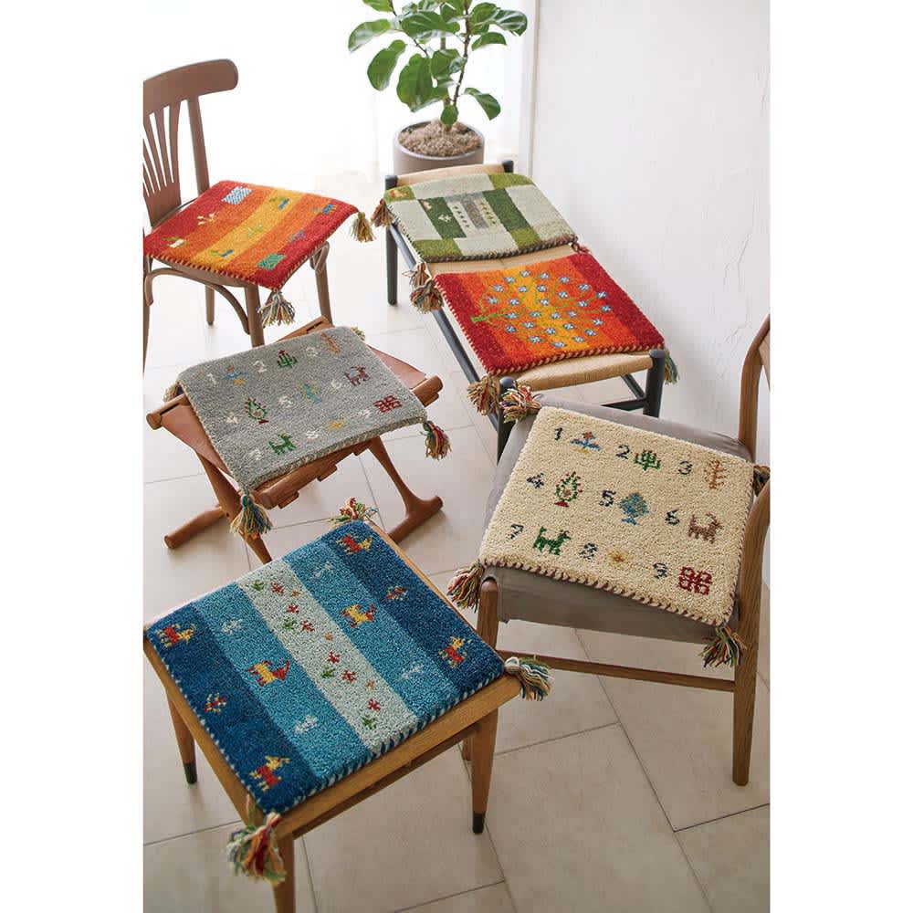 Gabbeh/ギャッベ インド製マット 約40cm×40cm 通販 - ディノス