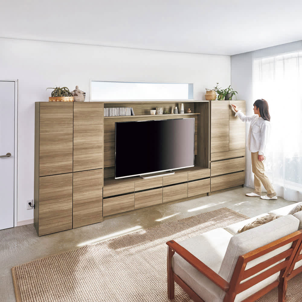 壁面収納テレビ台 幅180 ロータイプ 【高窓下壁面テレビ台シリーズ