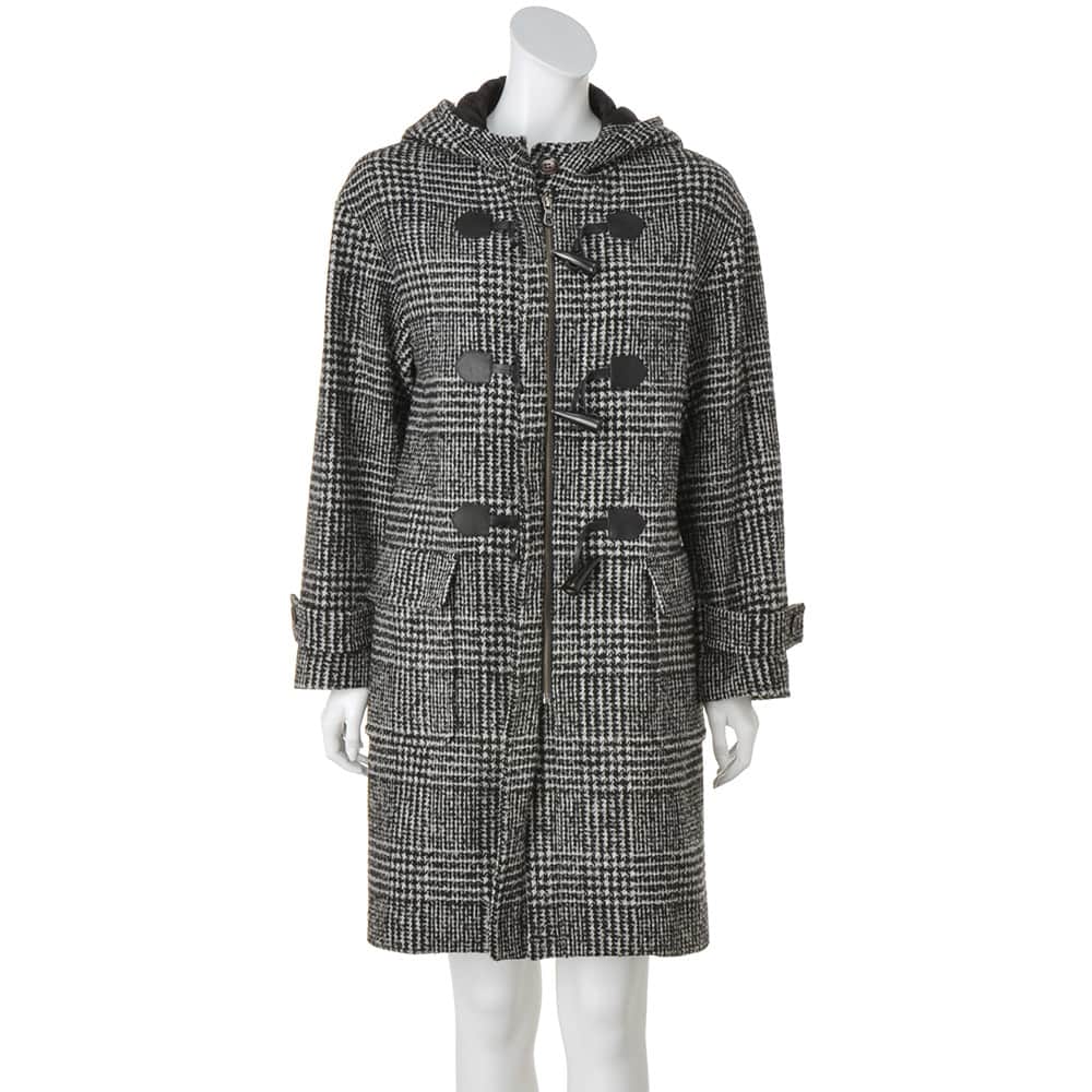 シルク混グレンチェックツイード ダッフルコート 通販 - ディノス