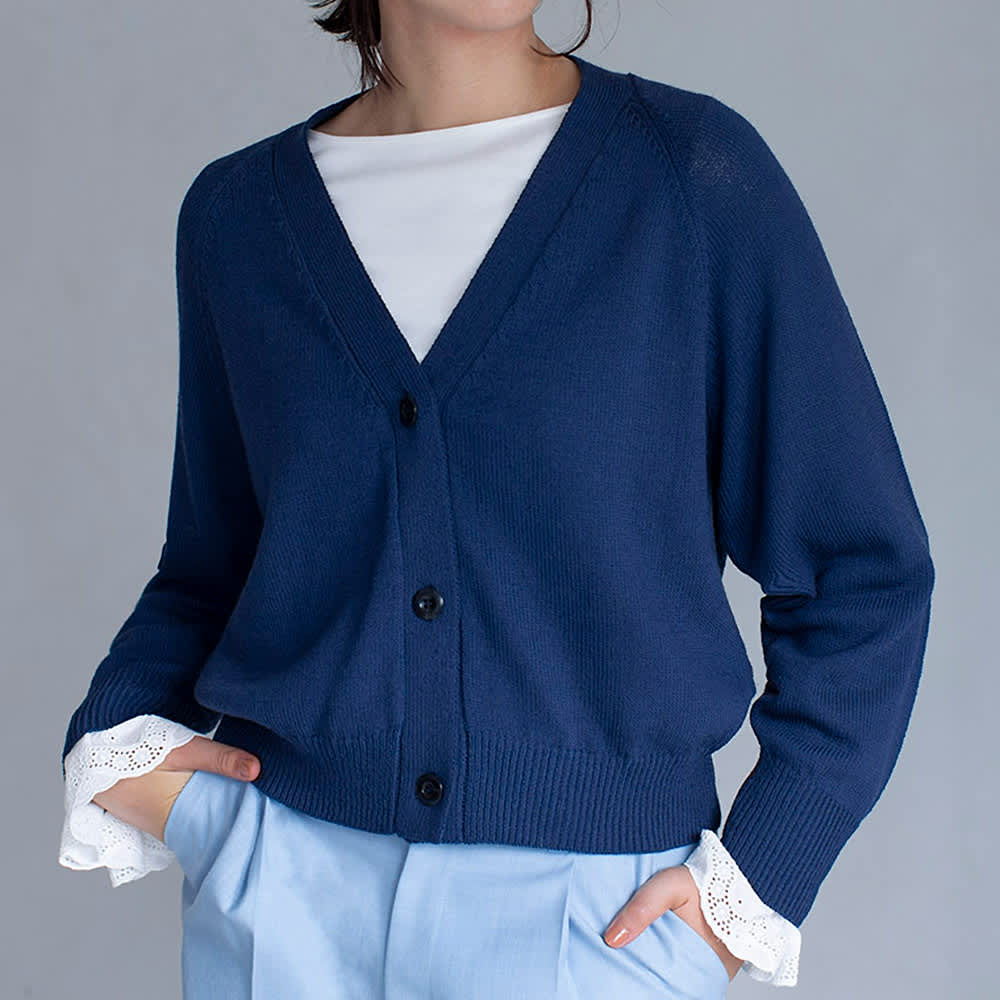 イタリア糸 強撚ウール ニットカーディガン 通販 - ディノス