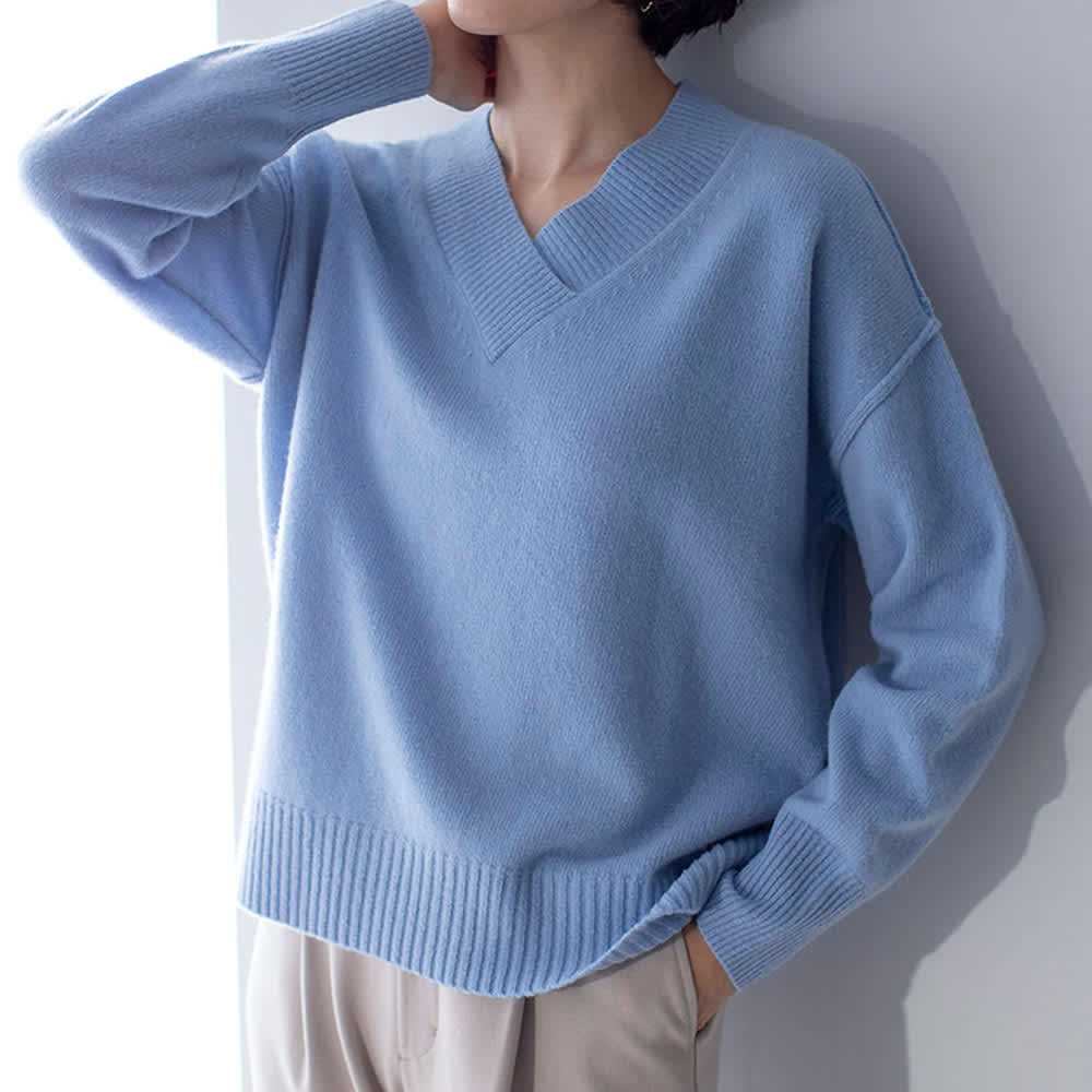 ウールカシミヤ Vネック ニットプルオーバー 通販 - ディノス