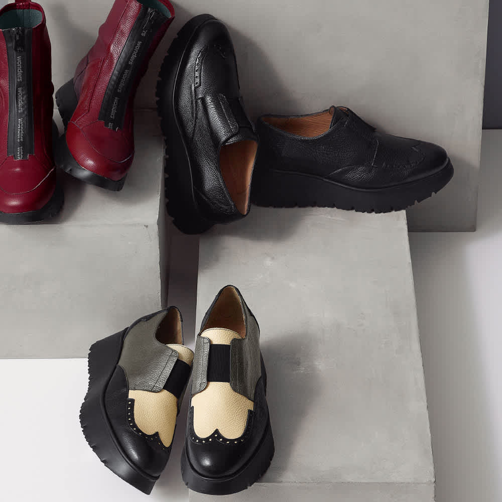 wonders/ワンダース 厚底ウィングチップ ローファー（スペイン製