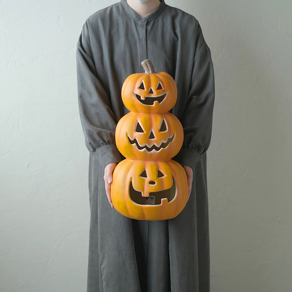 園芸ネット本店｜ハロウィンディスプレイライト3段かぼちゃ L(HW629