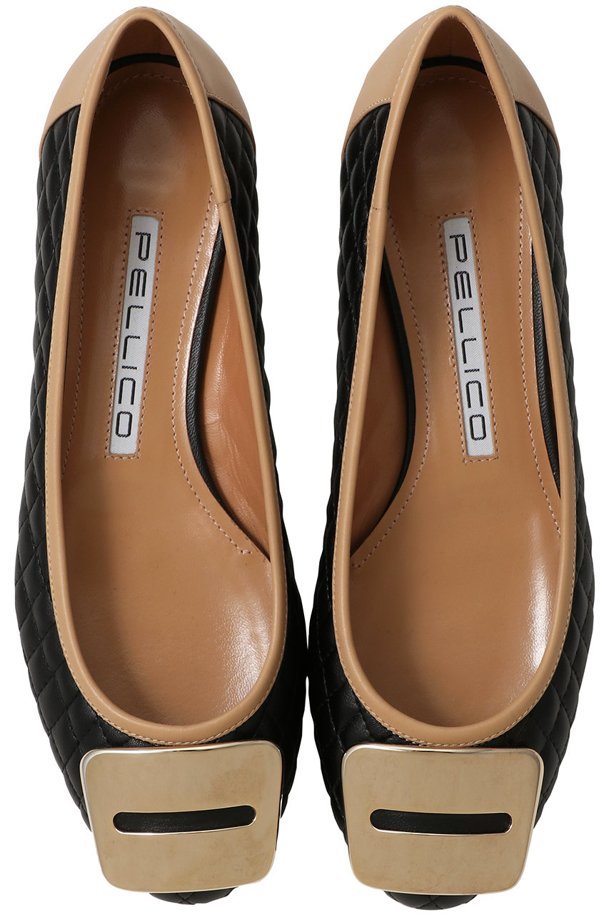 PELLICO(ペリーコ)｜GOLD キルティングフラットシューズ/ブラック